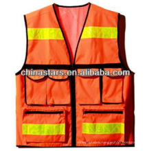 High Visibility Reflective Workwear Safety Jacket with 6 Front Pockets